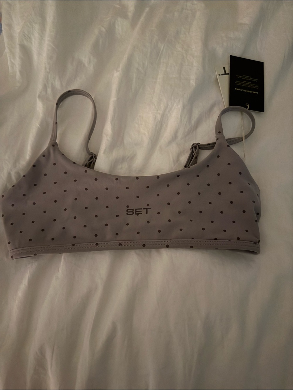 SET Active Gray Polka Dot Bralette